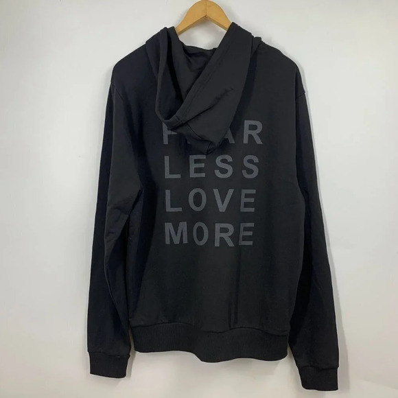 Happylucky Unisex Fear Less Love More Inclusive Cotton Pullover Hoodie Size L - Picture 3 of 12